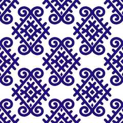 Behang Donkerblauw naadloos patroon