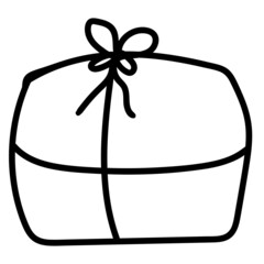 Vector illustration of a hand-drawn gift for the holidays. Collection of New Year, Christmas. Design for greeting cards, posters, stickers, prints, holiday decor.