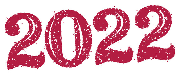 2022 New year rubber stamp illustration set