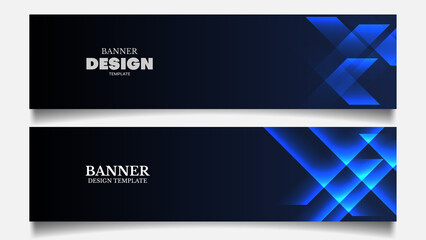 Fototapeta premium blue banner background with overlapping stripes. digital presentation. tecnology banner