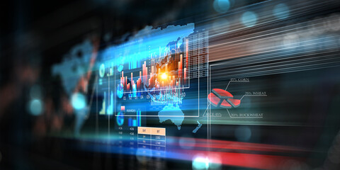 Business graph and trade monitor