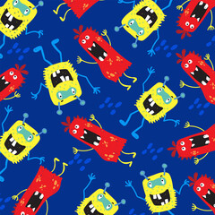  monster pattern alien cute colorful happy smile vector illustration design character 10