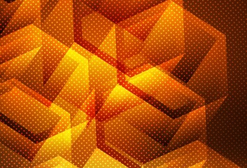 Dark Orange vector backdrop with hexagons.