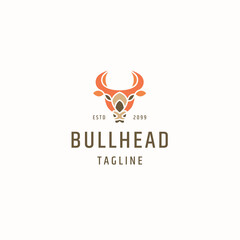 Bull head logo icon design template flat vector illustration