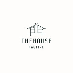 House or home cabin cottage logo icon design template flat vector illustration