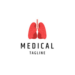 Obraz premium Healthy lungs medical logo icon design template flat vector illustration