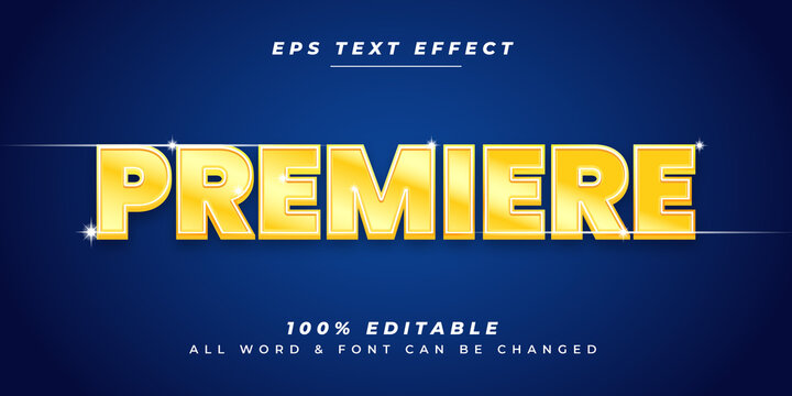 Premiere movie editable 3d vector text style effect. Editable illustrator text style.