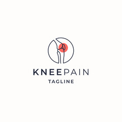 Knee bone pain orthopedic logo icon design template flat vector illustration