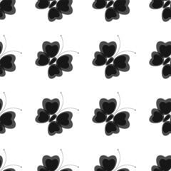 monochrome design butterflies textile print seamless pattern