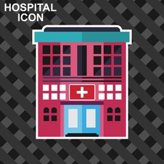 Hospital flat icon clinic color icons in trendy vector image. hospital building flat icon long shadow.