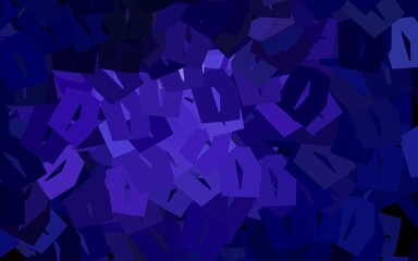 Dark Purple vector background with set of hexagons.