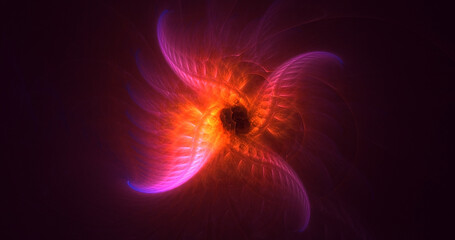 3D rendering abstract colorful fractal light background