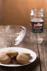  shortbread cookies on the table, still life in muted colors