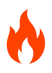 FLAME OF FIRE, PICTOGRAM SYMBOL OF FIRE, SPICY AND INFAMMABLE