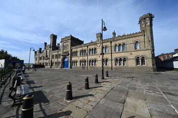 The front of a British Army barracks.
