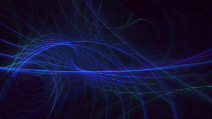 Fototapeta premium 3D rendering abstract blue technology fractal background