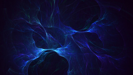 Obraz premium 3D rendering abstract blue technology fractal background