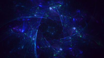 3D rendering abstract blue technology fractal background