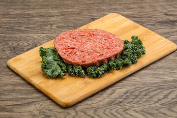 Raw beef burger cutlet for burger