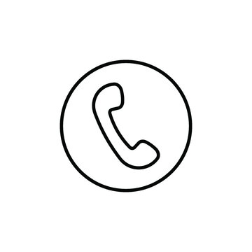 Call phone graphic icon. Silhouette of a speaking tube of an old landline wired telephone