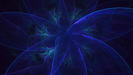 3D rendering abstract blue technology fractal background
