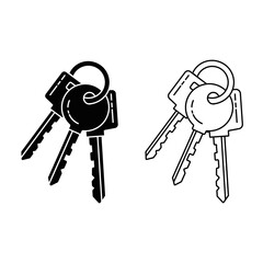Keys Icon on White Background. Line Style