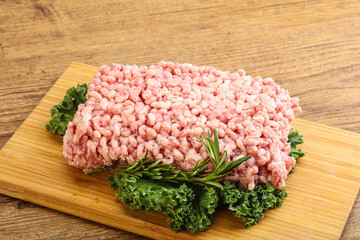 Raw pork minced meat for cooking