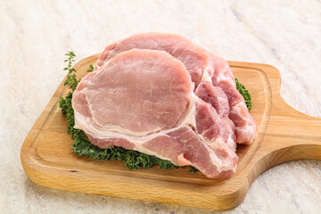 Raw pork loin for coocking