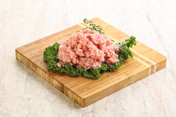 Raw pork minced meat for cooking
