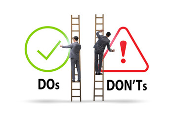 Concept of choosing between dos and donts