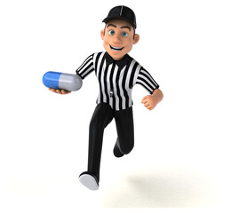 Fun 3D Illustration of an american Referee