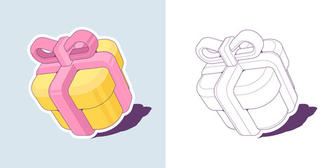 Marketing gift box icon. Cartoon illustration of Marketing gift box, vector icon for web design