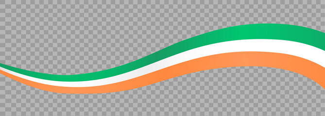 Waving flag of Ireland isolated  on png or transparent  background,Symbol  Ireland ,template for banner,card,advertising ,promote, vector illustration top gold medal sport winner country