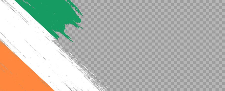 Ireland flag with brush paint textured isolated  on png or transparent background,Symbol of Ireland,template for banner,promote, design,vector,top gold medal winner sport country
