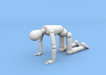 落ち込む　デッサン人形