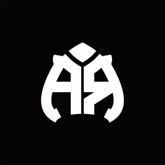 Fototapeta premium AR Logo monogram with spade shape design template