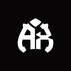 AX Logo monogram with spade shape design template