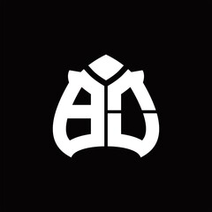 BO Logo monogram with spade shape design template