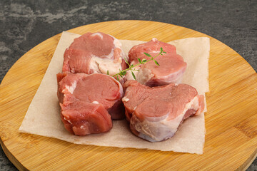 Raw pork tenderloin for cooking