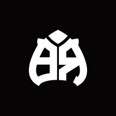 Fototapeta premium BR Logo monogram with spade shape design template