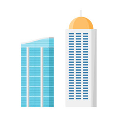 Modern city skyscraper buildings, isolated vector flat cartoon set. Tower and office, city architecture, house business apartment