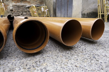 Brown masonry pipes