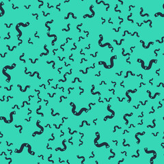 Black Industry metallic pipe icon isolated seamless pattern on green background. Plumbing pipeline parts of different shapes. Vector