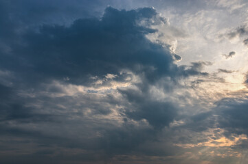 September sky with clouds overhead