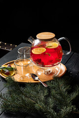 Christmas tea with herbs and spices