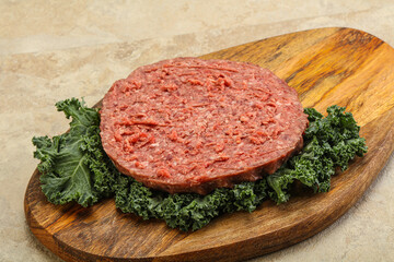 Raw beef burger cutlet for burger