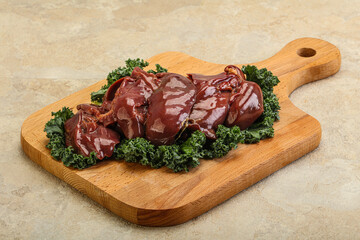 Raw chicken liver for cooking