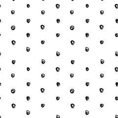Curved hand circles, curls. Doodle seamless pattern. Black on white. Sloppy hand-drawn circles, curls. Seamless pattern for background, fabric, packaging, layer, wrapper, cover. Vector image.