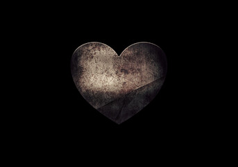 A dark rusty heart. A black dot appears on a heart when an action of sin is committed. The more sin...