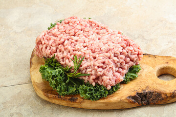 Raw pork minced meat for cooking